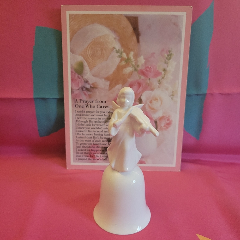 Ceramic Bell Angel and A Prayer frame